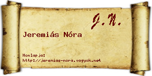Jeremiás Nóra névjegykártya
