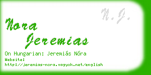 nora jeremias business card