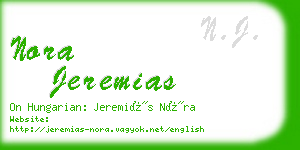 nora jeremias business card